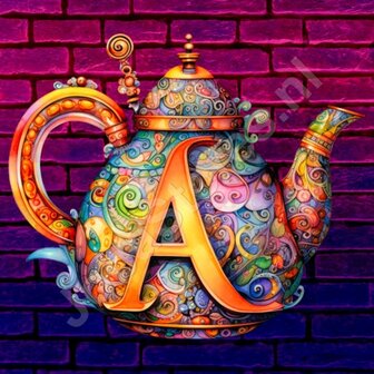 Diamond Painting Alphabet Teapot