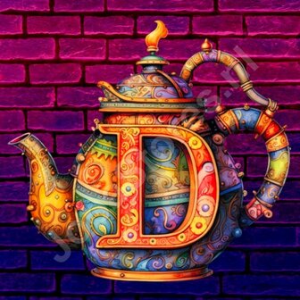 Diamond Painting Alphabet Teapot