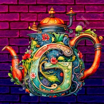 Diamond Painting Alphabet Teapot