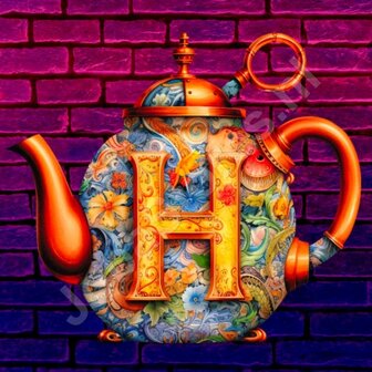 Diamond Painting Alphabet Teapot