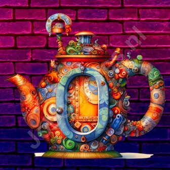 Diamond Painting Alphabet Teapot