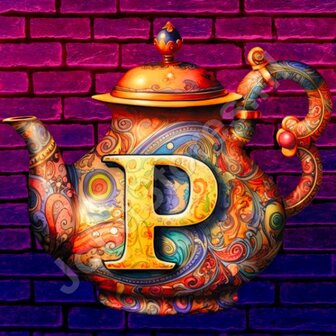 Diamond Painting Alphabet Teapot