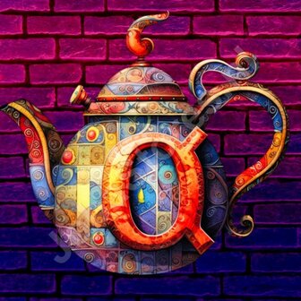 Diamond Painting Alphabet Teapot