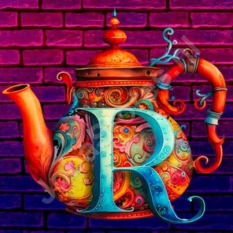 Diamond Painting Alphabet Teapot