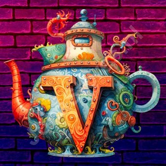 Diamond Painting Alphabet Teapot