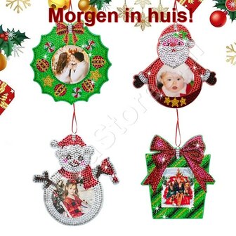 Diamond Painting Christmas Ornament Photo Frame Set 001 (4 pieces)