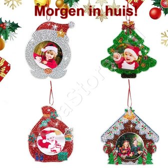 Diamond Painting Christmas Ornament Photo Frame Set 002 (4 pieces)