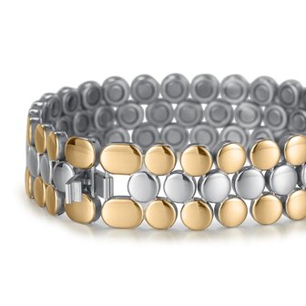 Magnetic steel women&#039;s / men&#039;s bracelet Lacy (gold + silver colored)