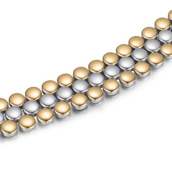 Magnetic steel women&#039;s / men&#039;s bracelet Lacy (gold + silver colored)