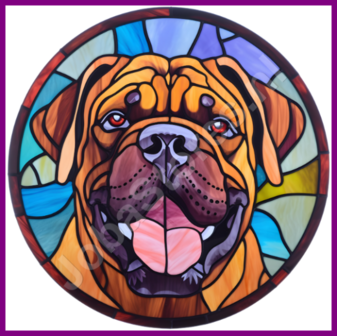 Diamond Painting Glas in lood Hond - Bullmastif