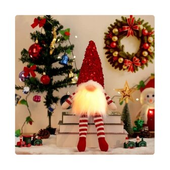 Led Kerst Gnome-Kabouter Rood 40cm