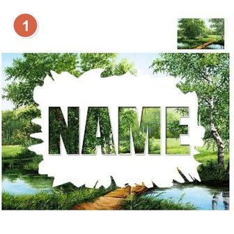 Diamond Painting nameplate with landscape (own name Diamond Painting)