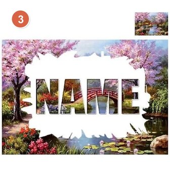 Diamond Painting nameplate with landscape (own name Diamond Painting)