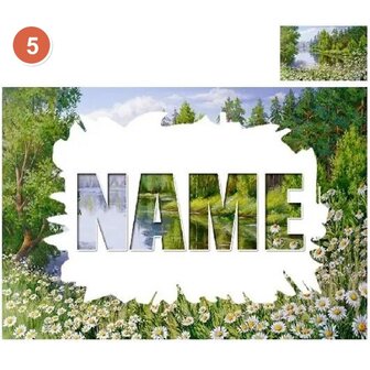 Diamond Painting nameplate with landscape (own name Diamond Painting)
