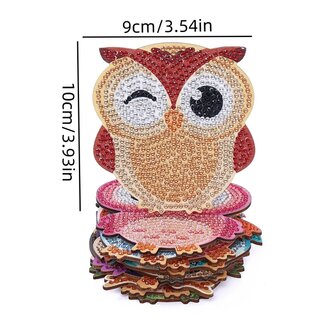 Diamond Painting Coasters 06 Owls (10 pieces)