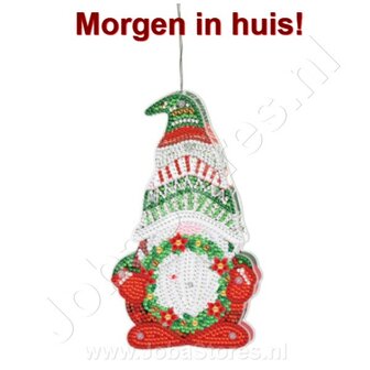 Diamond Painting Hangende Kerst Lamp (Gnome/Kabouter 04)