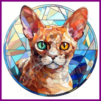 Diamond Painting Glas in lood Kat - Devon Rex