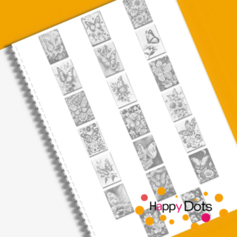 HappyDots DOT Painting Kleurboek Bloemen met Vlinders - 20 stippelschilderijen
