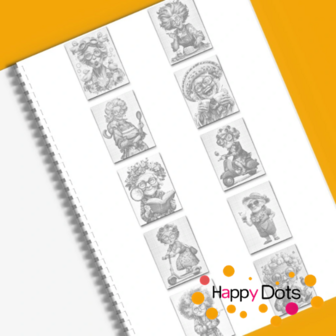 HappyDots DOT Painting Kleurboek Groot Gekke oma's A3 (30x40cm)