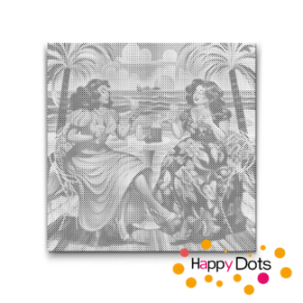 HappyDots DOT Painting Dikke Dames 20 - Stippelschilderij 50x50cm
