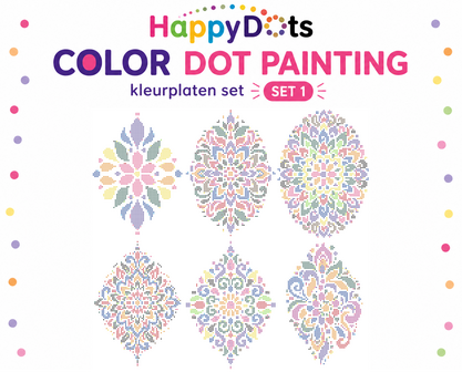 HappyDots Color DOT Painting Mandala Coloring Pages Set