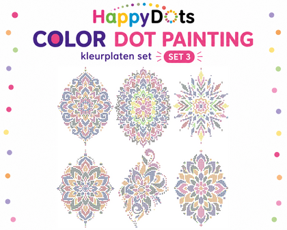 HappyDots Color DOT Painting Mandala Coloring Pages Set