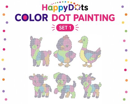 HappyDots Color DOT Painting set Farm animals A4