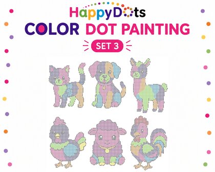 HappyDots Color DOT Painting set Farm animals A4