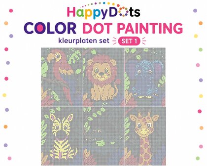 HappyDots Color DOT Painting set Jungle animals A4