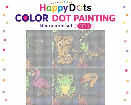 HappyDots Color DOT Painting set Jungle animals A4