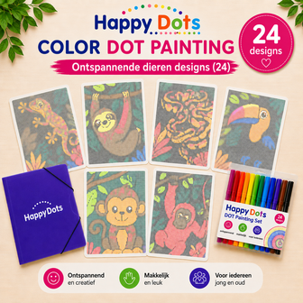 HappyDots Color DOT Painting set Jungle animals A4