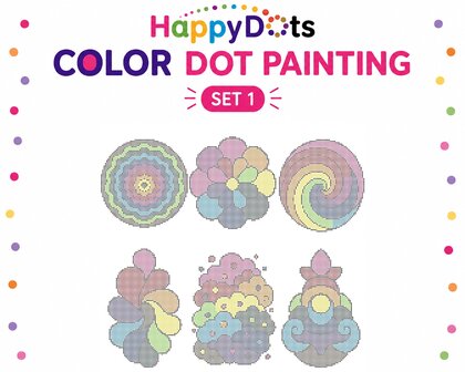 HappyDots Color DOT Painting set Colorful Abstract A4