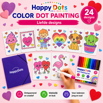 HappyDots Color DOT Painting set Love A4