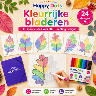 HappyDots Color DOT Painting set Colorful leaves A4