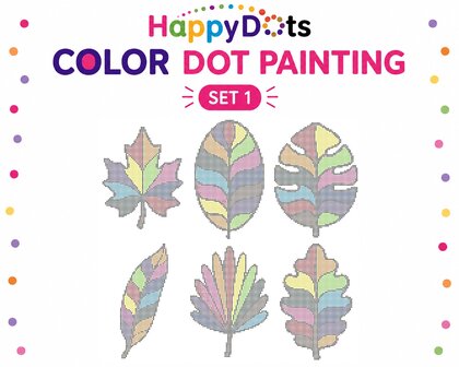 HappyDots Color DOT Painting set Colorful leaves A4