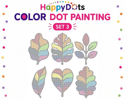 HappyDots Color DOT Painting set Colorful leaves A4