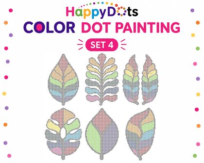HappyDots Color DOT Painting set Colorful leaves A4