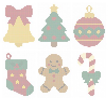 HappyDots Color DOT Painting Christmas Cards set 001 A6