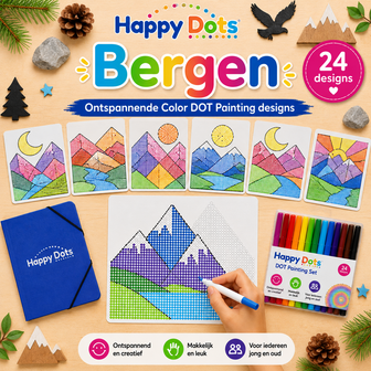 HappyDots Color DOT Painting set mountains A4