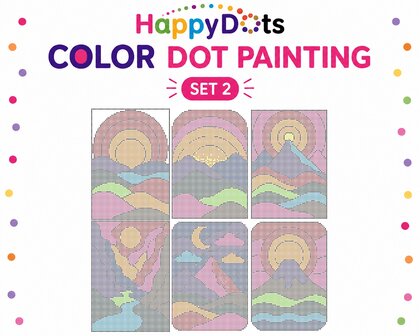 HappyDots Color DOT Painting set mountains A4