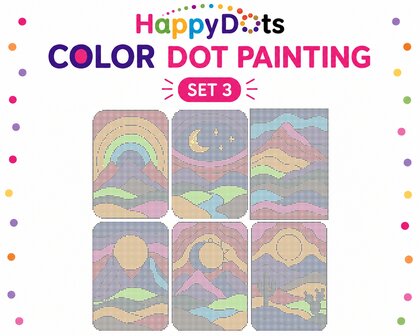 HappyDots Color DOT Painting set mountains A4
