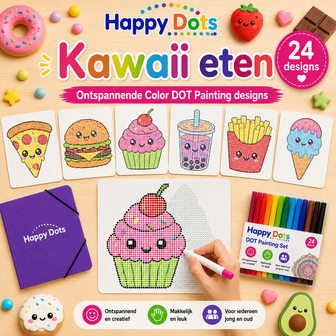 HappyDots Color DOT Painting set Kawaii food A4
