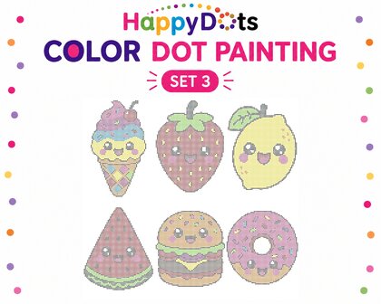 HappyDots Color DOT Painting set Kawaii food A4