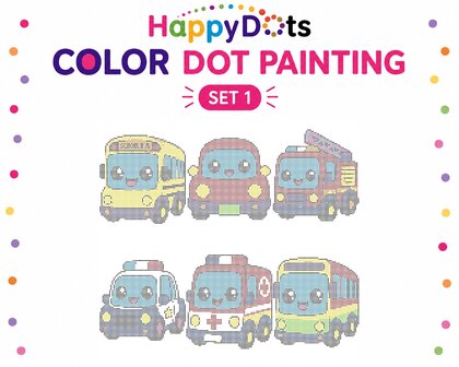HappyDots Color DOT Painting set Vehicles A4