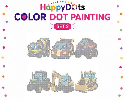 HappyDots Color DOT Painting set Vehicles A4
