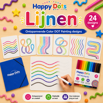 HappyDots Color DOT Painting set Lines A4