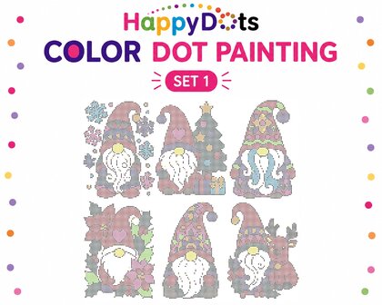 HappyDots Color DOT Painting set Christmas Gnomes A4