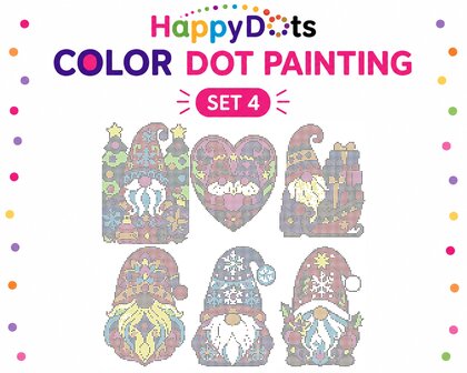HappyDots Color DOT Painting set Christmas Gnomes A4