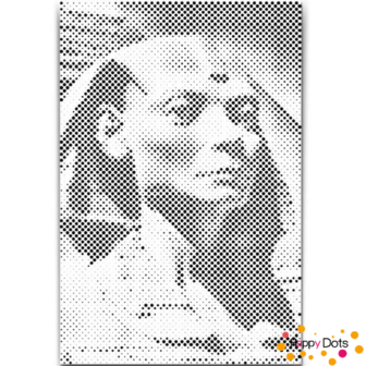HappyDots DOT Painting Sphinx - Stippelschilderij Zwart 20x30cm