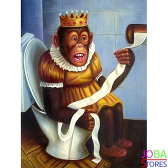 Diamond Painting Toilet Monkey Blue 30x40cm